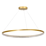 kelvo® DIAMOND KLV-101-0234 Κρεμαστό Φωτιστικό Οροφής LED 75W 7500lm 180° AC 220-240V IP20 Ρυθμιζόμενο Λευκό CCT με Χειριστήριο από 2700K έως 6000K Dimmable - Lumileds SMD Chip - Χρυσό Πλατίνα - Μ100 x Π100 x Υ3cm - 3 Χρόνια Εγγύηση