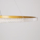kelvo® DIAMOND KLV-101-0234 Κρεμαστό Φωτιστικό Οροφής LED 75W 7500lm 180° AC 220-240V IP20 Ρυθμιζόμενο Λευκό CCT με Χειριστήριο από 2700K έως 6000K Dimmable - Lumileds SMD Chip - Χρυσό Πλατίνα - Μ100 x Π100 x Υ3cm - 3 Χρόνια Εγγύηση