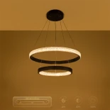 kelvo® DIAMOND KLV-101-0235 Κρεμαστό Φωτιστικό Οροφής LED 75W 7500lm 360° AC 220-240V IP20 Ρυθμιζόμενο Λευκό CCT με Χειριστήριο από 2700K έως 6000K Dimmable - Lumileds SMD Chip - Μαύρο Ματ - Μ60 x Π60 x Υ40cm - 3 Χρόνια Εγγύηση