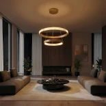 kelvo® DIAMOND KLV-101-0236 Κρεμαστό Φωτιστικό Οροφής LED 75W 7500lm 360° AC 220-240V IP20 Ρυθμιζόμενο Λευκό CCT με Χειριστήριο από 2700K έως 6000K Dimmable - Lumileds SMD Chip - Χρυσό Πλατίνα - Μ60 x Π60 x Υ40cm - 3 Χρόνια Εγγύηση