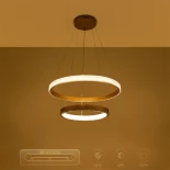 kelvo® DIAMOND KLV-101-0236 Κρεμαστό Φωτιστικό Οροφής LED 75W 7500lm 360° AC 220-240V IP20 Ρυθμιζόμενο Λευκό CCT με Χειριστήριο από 2700K έως 6000K Dimmable - Lumileds SMD Chip - Χρυσό Πλατίνα - Μ60 x Π60 x Υ40cm - 3 Χρόνια Εγγύηση