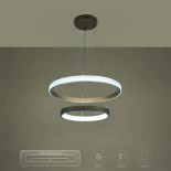 kelvo® DIAMOND KLV-101-0236 Κρεμαστό Φωτιστικό Οροφής LED 75W 7500lm 360° AC 220-240V IP20 Ρυθμιζόμενο Λευκό CCT με Χειριστήριο από 2700K έως 6000K Dimmable - Lumileds SMD Chip - Χρυσό Πλατίνα - Μ60 x Π60 x Υ40cm - 3 Χρόνια Εγγύηση