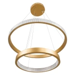 kelvo® DIAMOND KLV-101-0236 Κρεμαστό Φωτιστικό Οροφής LED 75W 7500lm 360° AC 220-240V IP20 Ρυθμιζόμενο Λευκό CCT με Χειριστήριο από 2700K έως 6000K Dimmable - Lumileds SMD Chip - Χρυσό Πλατίνα - Μ60 x Π60 x Υ40cm - 3 Χρόνια Εγγύηση