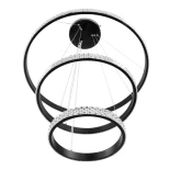 kelvo® DIAMOND KLV-101-0237 Κρεμαστό Φωτιστικό Οροφής LED 100W 10000lm 180° AC 220-240V IP20 Ρυθμιζόμενο Λευκό CCT με Χειριστήριο από 2700K έως 6000K Dimmable - Lumileds SMD Chip - Μαύρο Ματ - Μ60 x Π60 x Υ60cm - 3 Χρόνια Εγγύηση