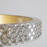 kelvo® DIAMOND KLV-101-0238 Κρεμαστό Φωτιστικό Οροφής LED 100W 10000lm 180° AC 220-240V IP20 Ρυθμιζόμενο Λευκό CCT με Χειριστήριο από 2700K έως 6000K Dimmable - Lumileds SMD Chip - Χρυσό Πλατίνα - Μ60 x Π60 x Υ60cm - 3 Χρόνια Εγγύηση