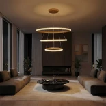 kelvo® DIAMOND KLV-101-0240 Κρεμαστό Φωτιστικό Οροφής LED 120W 12000lm 180° AC 220-240V IP20 Ρυθμιζόμενο Λευκό CCT με Χειριστήριο από 2700K έως 6000K Dimmable - Lumileds SMD Chip - Χρυσό Πλατίνα - Μ80 x Π80 x Υ80cm - 3 Χρόνια Εγγύηση