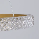 kelvo® DIAMOND KLV-101-0240 Κρεμαστό Φωτιστικό Οροφής LED 120W 12000lm 180° AC 220-240V IP20 Ρυθμιζόμενο Λευκό CCT με Χειριστήριο από 2700K έως 6000K Dimmable - Lumileds SMD Chip - Χρυσό Πλατίνα - Μ80 x Π80 x Υ80cm - 3 Χρόνια Εγγύηση