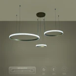 kelvo® DIAMOND KLV-101-0244 Κρεμαστό Φωτιστικό Οροφής LED 100W 10000lm 180° AC 220-240V IP20 Ρυθμιζόμενο Λευκό CCT με Χειριστήριο από 2700K έως 6000K Dimmable - Lumileds SMD Chip - Χρυσό Πλατίνα - Μ110 x Π110 x Υ60cm - 3 Χρόνια Εγγύηση