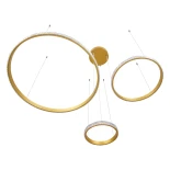 kelvo® DIAMOND KLV-101-0244 Κρεμαστό Φωτιστικό Οροφής LED 100W 10000lm 180° AC 220-240V IP20 Ρυθμιζόμενο Λευκό CCT με Χειριστήριο από 2700K έως 6000K Dimmable - Lumileds SMD Chip - Χρυσό Πλατίνα - Μ110 x Π110 x Υ60cm - 3 Χρόνια Εγγύηση