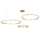 kelvo® DIAMOND KLV-101-0246 Κρεμαστό Φωτιστικό Οροφής LED 150W 15000lm 180° AC 220-240V IP20 Ρυθμιζόμενο Λευκό CCT με Χειριστήριο από 2700K έως 6000K Dimmable - Lumileds SMD Chip - Χρυσό Πλατίνα - Μ170 x Π170 x Υ60cm - 3 Χρόνια Εγγύηση