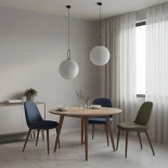 kelvo® BELLISSIMO KLV-101-0375 Κρεμαστό Φωτιστικό Οροφής για Λάμπα με Ντουί E27 AC 220-240V IP20 - Μαύρο Ματ & Λευκό - Μ40 x Π40 x Υ62cm