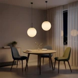 kelvo® BELLISSIMO KLV-101-0375 Κρεμαστό Φωτιστικό Οροφής για Λάμπα με Ντουί E27 AC 220-240V IP20 - Μαύρο Ματ & Λευκό - Μ40 x Π40 x Υ62cm