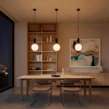 kelvo® ESTETICO KLV-101-0379 Κρεμαστό Φωτιστικό Οροφής για Λάμπα με Ντουί E27 AC 220-240V IP20 - Μαύρο Ματ & Λευκό - Μ20 x Π20 x Υ38cm