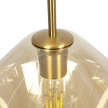 GLOBOSTAR® AMARIS 00977 Μοντέρνο Κρεμαστό Φωτιστικό Οροφής με Ντουί 3 x E27 AC 220-240V IP20 - Χρυσό & Μελί - Μ75 x Π30 x Υ30cm