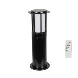 GLOBOSTAR® SOLARMIS 90536 Φωτιστικό Κολωνάκι Κήπου LED 10W 180lm 120° με Ενσωματωμένο Φωτοβολταϊκό Panel 6V 5W & Επαναφορτιζόμενη Μπαταρία Li-ion 3.2V 6000mAh με Αισθητήρα Ημέρας-Νύχτας Αδιάβροχο IP65 All in One CCT 6000K-4500K-2700K - Μαύρο - Μ22 x Π22 x