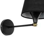 GLOBOSTAR® BLAKI 201-0115 Μοντέρνο Φωτιστικό Τοίχου - Απλίκα με Ντουί 1 x E27 AC 220-240V IP20 - Μαύρο - Μ40 x Π15 x Υ20cm