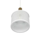 GLOBOSTAR® NETO 201-0129 Μοντέρνο Κρεμαστό Φωτιστικό Οροφής με Ντουί 1 x E27 AC 220-240V IP20 - Χρυσό & Λευκό - Μ18 x Π18 x Υ70cm