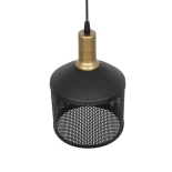 GLOBOSTAR® NETO 201-0130 Μοντέρνο Κρεμαστό Φωτιστικό Οροφής με Ντουί 1 x E27 AC 220-240V IP20 - Χρυσό & Μαύρο - Μ18 x Π18 x Υ70cm