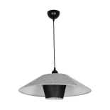GLOBOSTAR® STORM 203-0292 Μοντέρνο Κρεμαστό Φωτιστικό Οροφής με Ντουί 1 x E27 AC 220-240V IP20 - Μαύρο & Γκρί  - Μ50 x Π50 x Υ24cm