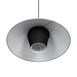 GLOBOSTAR® STORM 203-0292 Μοντέρνο Κρεμαστό Φωτιστικό Οροφής με Ντουί 1 x E27 AC 220-240V IP20 - Μαύρο & Γκρί  - Μ50 x Π50 x Υ24cm