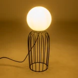 GLOBOSTAR® KAZAF 203-0295 Μοντέρνο Επιτραπέζιο Φωτιστικό Πορτατίφ με Ντουί 1 x E27 AC 220-240V IP20 - Μαύρο & Λευκό - Μ16 x Π16 x Υ40cm