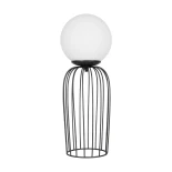 GLOBOSTAR® KAZAF 203-0295 Μοντέρνο Επιτραπέζιο Φωτιστικό Πορτατίφ με Ντουί 1 x E27 AC 220-240V IP20 - Μαύρο & Λευκό - Μ16 x Π16 x Υ40cm