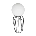 GLOBOSTAR® KAZAF 203-0295 Μοντέρνο Επιτραπέζιο Φωτιστικό Πορτατίφ με Ντουί 1 x E27 AC 220-240V IP20 - Μαύρο & Λευκό - Μ16 x Π16 x Υ40cm