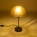 GLOBOSTAR® GAZETA 203-0297 Μοντέρνο Επιτραπέζιο Φωτιστικό Πορτατίφ με Ντουί 1 x E27 AC 220-240V IP20 - Μαύρο & Καφέ - Μ25 x Π25 x Υ39cm