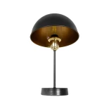 GLOBOSTAR® GAZETA 203-0299 Μοντέρνο Επιτραπέζιο Φωτιστικό Πορτατίφ με Ντουί 1 x E27 AC 220-240V IP20 - Μαύρο & Μπρονζέ - Μ25 x Π25 x Υ39cm