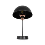 GLOBOSTAR® GAZETA 203-0300 Μοντέρνο Επιτραπέζιο Φωτιστικό Πορτατίφ με Ντουί 1 x E27 AC 220-240V IP20 - Μαύρο & Μπρονζέ - Μ25 x Π25 x Υ39cm