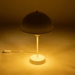 GLOBOSTAR® GAZETA 203-0302 Μοντέρνο Επιτραπέζιο Φωτιστικό Πορτατίφ με Ντουί 1 x E27 AC 220-240V IP20 - Λευκό & Χρυσό  - Μ25 x Π25 x Υ39cm