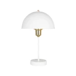 GLOBOSTAR® GAZETA 203-0302 Μοντέρνο Επιτραπέζιο Φωτιστικό Πορτατίφ με Ντουί 1 x E27 AC 220-240V IP20 - Λευκό & Χρυσό  - Μ25 x Π25 x Υ39cm