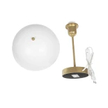 GLOBOSTAR® GAZETA 203-0303 Μοντέρνο Επιτραπέζιο Φωτιστικό Πορτατίφ με Ντουί 1 x E27 AC 220-240V IP20 - Λευκό & Μπρονζέ  - Μ25 x Π25 x Υ39cm