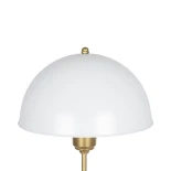 GLOBOSTAR® GAZETA 203-0304 Μοντέρνο Επιτραπέζιο Φωτιστικό Πορτατίφ με Ντουί 1 x E27 AC 220-240V IP20 - Λευκό Δίαφανο & Μπρονζέ  - Μ25 x Π25 x Υ39cm