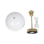 GLOBOSTAR® GAZETA 203-0304 Μοντέρνο Επιτραπέζιο Φωτιστικό Πορτατίφ με Ντουί 1 x E27 AC 220-240V IP20 - Λευκό Δίαφανο & Μπρονζέ  - Μ25 x Π25 x Υ39cm