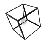 GLOBOSTAR® CUBE 999-0215 Μοντέρνο Κρεμαστό Φωτιστικό Οροφής με Ντουί 1 x E27 AC 220-240V IP20 - Μαύρο - Μ70 x Π70 x Υ87cm