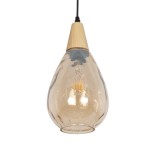 GLOBOSTAR® NOAH 999-0185 Μοντέρνο Κρεμαστό Φωτιστικό Οροφής με Ντουί 1 x E27 AC 220-240V IP20 - Μελί & Μπεζ - Μ16 x Π16 x Υ32cm