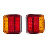 GLOBOSTAR® TAILIGHT 999-0257 Πίσω Φανάρι Οχημάτων LED 9W 360lm 180° DC 12V Αδιάβροχο IP66 Πορτοκαλί & Κόκκινο - Μ10.3 x Π10.3 x Υ3cm - Πακέτο 2 Τεμαχίων - 1 Χρόνο Εγγύηση