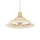 GLOBOSTAR® VENTALIA 999-0068 Boho Κρεμαστό Φωτιστικό Οροφής με Ντουί 1 x E27 AC 220-240V IP20 - Μπεζ - Μ40 x Π40 x Y23cm