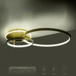 GLOBOSTAR® NEMESIS 61107 Μοντέρνο Φωτιστικό Οροφής LED 67W 7573lm 360° AC 220-240V IP20 Ρυθμιζόμενο Λευκό CCT με Χειριστήριο από 2700K έως 6000K Dimmable - Lumileds SMD Chip - Χρυσό Βούρτσας - Μ84 x Π45 x Υ13cm - 3 Χρόνια Εγγύηση