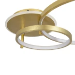 GLOBOSTAR® NEMESIS 61107 Μοντέρνο Φωτιστικό Οροφής LED 67W 7573lm 360° AC 220-240V IP20 Ρυθμιζόμενο Λευκό CCT με Χειριστήριο από 2700K έως 6000K Dimmable - Lumileds SMD Chip - Χρυσό Βούρτσας - Μ84 x Π45 x Υ13cm - 3 Χρόνια Εγγύηση