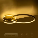 GLOBOSTAR® NEMESIS 61107 Μοντέρνο Φωτιστικό Οροφής LED 67W 7573lm 360° AC 220-240V IP20 Ρυθμιζόμενο Λευκό CCT με Χειριστήριο από 2700K έως 6000K Dimmable - Lumileds SMD Chip - Χρυσό Βούρτσας - Μ84 x Π45 x Υ13cm - 3 Χρόνια Εγγύηση