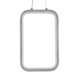 GLOBOSTAR® DEROBA 61300 Μοντέρνο Κρεμαστό Φωτιστικό Οροφής LED 12W 1320lm 360° AC 220-240V IP20 Ρυθμιζόμενο Λευκό CCT με On/Off 2700K/4500K/6000K - Lumileds SMD Chip - Νίκελ Βούρτσας - Μ16 x Π1.6 x Υ25.5cm - 3 Χρόνια Εγγύηση