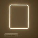 GLOBOSTAR® NEROBA 61304 Μοντέρνο Κρεμαστό Φωτιστικό Οροφής LED 18W 1980lm 360° AC 220-240V IP20 Ρυθμιζόμενο Λευκό CCT με On/Off 2700K/4500K/6000K - Lumileds SMD Chip - Νίκελ Βούρτσας - Μ29 x Π2 x Υ36cm - 3 Χρόνια Εγγύηση