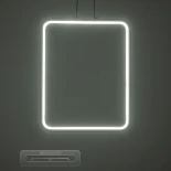 GLOBOSTAR® NEROBA 61304 Μοντέρνο Κρεμαστό Φωτιστικό Οροφής LED 18W 1980lm 360° AC 220-240V IP20 Ρυθμιζόμενο Λευκό CCT με On/Off 2700K/4500K/6000K - Lumileds SMD Chip - Νίκελ Βούρτσας - Μ29 x Π2 x Υ36cm - 3 Χρόνια Εγγύηση