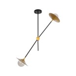 GLOBOSTAR® JOLIET 999-0043 Μοντέρνο Φωτιστικό Οροφής με Ντουί 2 x G9 AC 220-240V IP20 - Μαύρο & Χρυσό - Μ93 x Π20 x Υ106cm