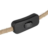 GLOBOSTAR® WHIP 77662 Μοντέρνο DIY Φωτιστικό με Υφασμάτινο Καλώδιο, Ντουί 1 x E27, Διακόπτη On/Off & Πρίζα AC 220-240V IP20 - Μπεζ & Χάλκινο - Μ150 x Π4 x Υ4cm
