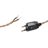 GLOBOSTAR® WHIP 77672 Μοντέρνο DIY Πλεκτό Καλώδιο με Ντουί 1 x E27, Διακόπτη On/Off & Πρίζα AC 220-240V IP20 - Καφέ & Μαύρο - Μ150 x Π2.7 x Υ1.9cm