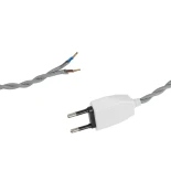 GLOBOSTAR® WHIP 77674 Μοντέρνο DIY Πλεκτό Καλώδιο με Διακόπτη On/Off AC 220-240V IP20 - Γκρι & Λευκό - Μ150 x Π2.7 x Υ1.9cm