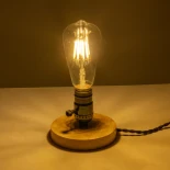 GLOBOSTAR® NOX 77700 Μοντέρνο Επιτραπέζιο Φωτιστικό Πορτατίφ με Ντουί 1 x E27 AC 220-240V IP20 - Μπεζ & Μαύρο - Μ12 x Π12 x Υ9cm